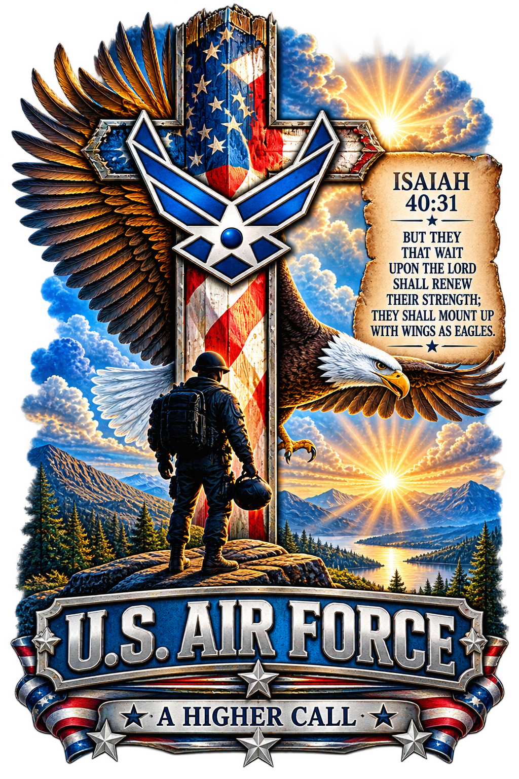 20 oz Skinny Tumbler - Patriotism Air Force 4
