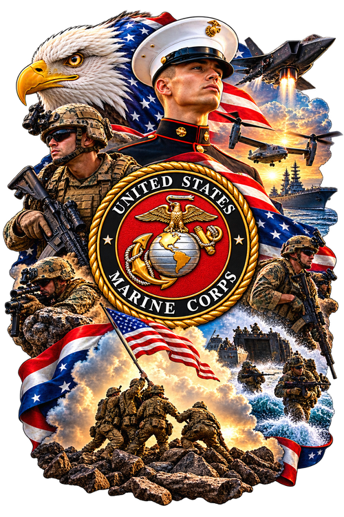 20 oz Skinny Tumbler - Patriotism Marine 3