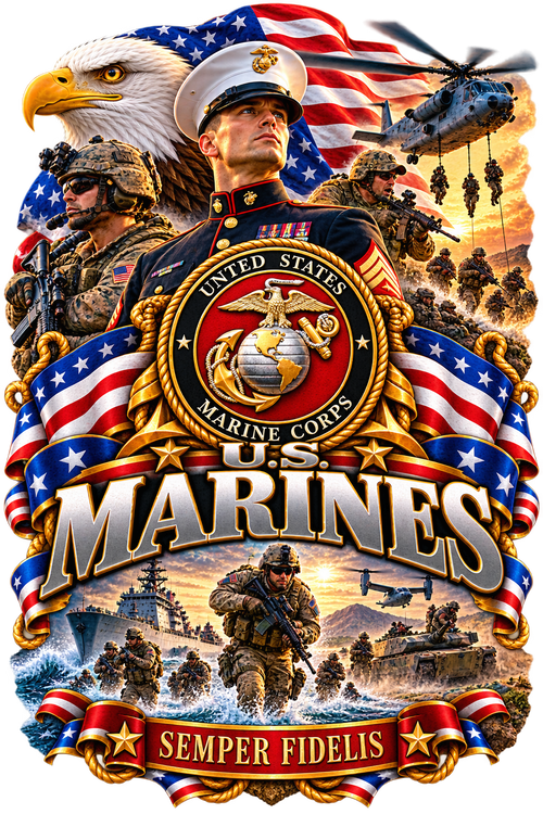 20 oz Skinny Tumbler - Patriotism Marine 4
