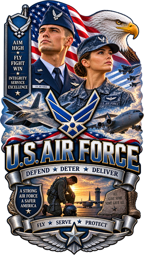 20 oz Skinny Tumbler - Patriotism Air Force 2
