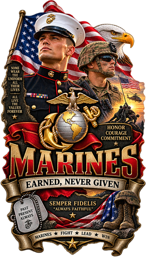 20 oz Skinny Tumbler - Patriotism Marine 2