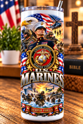 20 oz Skinny Tumbler - Patriotism Marine 4