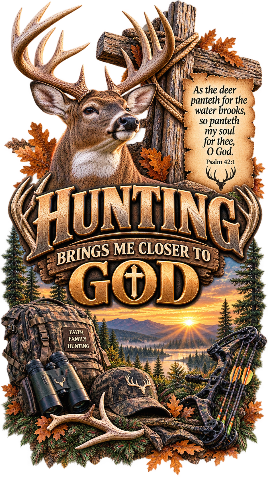 20 oz Skinny Tumbler - Sports Hunting Brings Me Closer to God